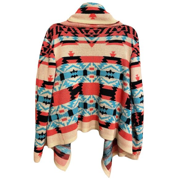 MOON  COLLECTION Cardigan Aztec Tribal Native Womens Sz M - Picture 2 of 9